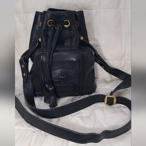 Vintage Dooney & Bourke Black Leather Crossbody Bag